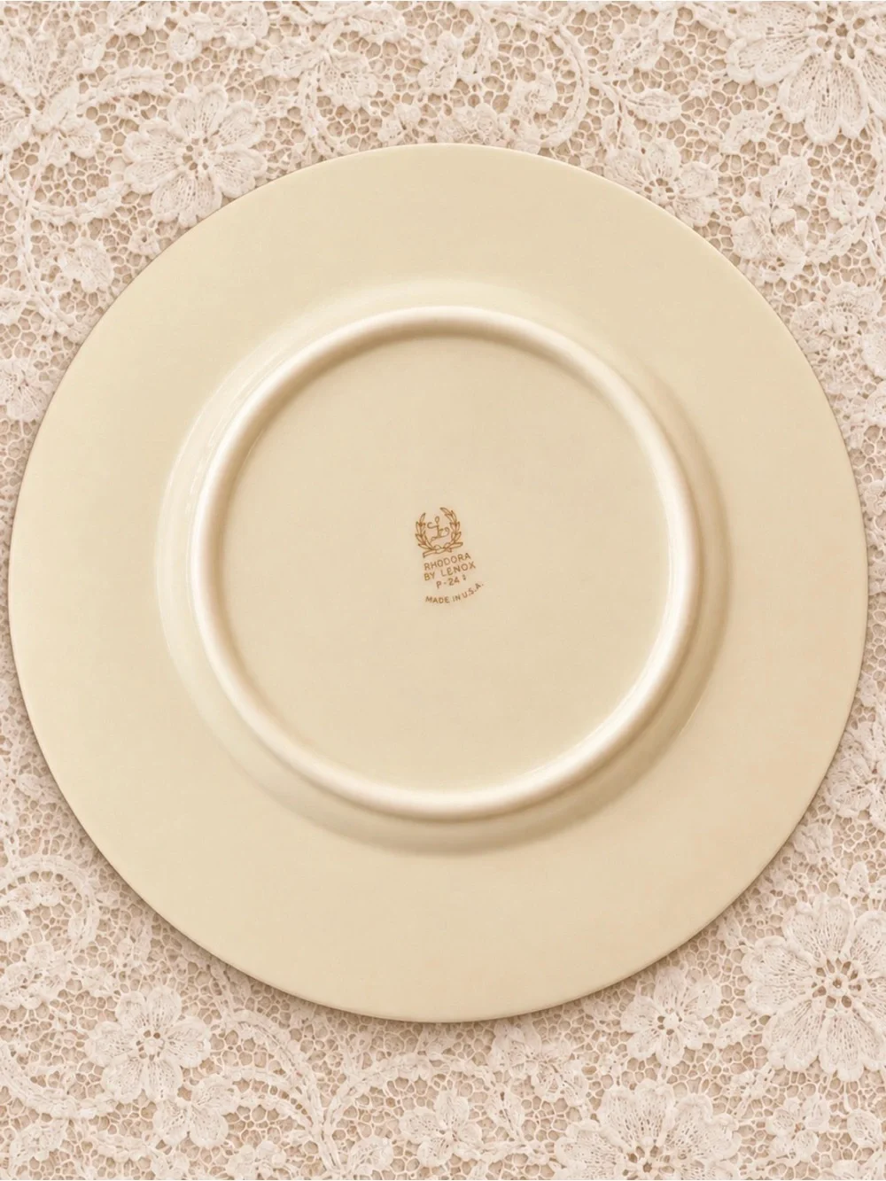 Vintage Lenox Rhodora Collection Salad Plate Rose with Gold Accent